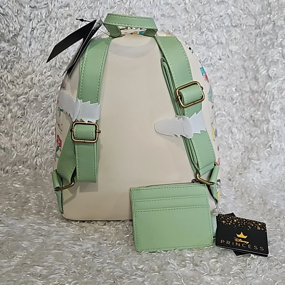 NWT Loungefly Disney Princesses mini backpack and zip coin cardholder - Picture 3 of 12